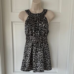 Forever 21 Leopard Print Sleeveless Tunic Top Sz S